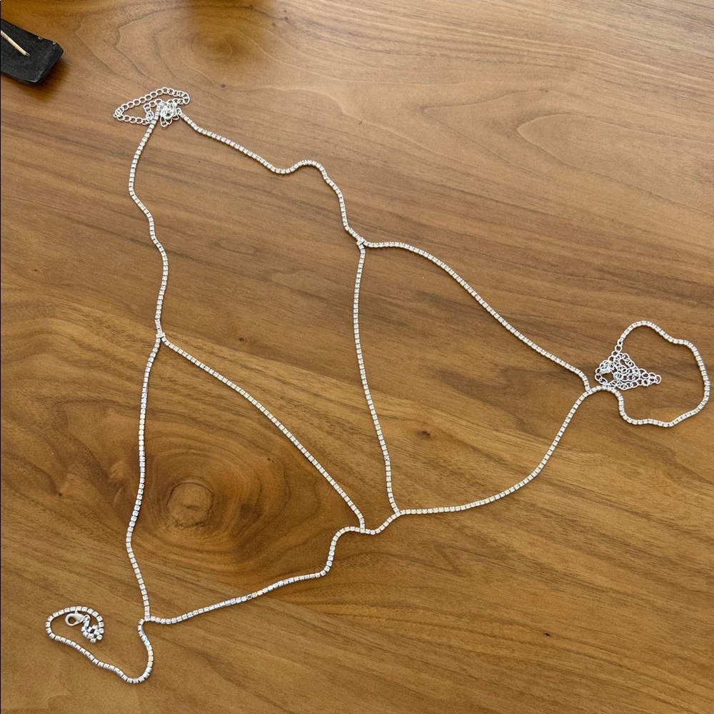 H&M Silver Rhinestone Body Chain